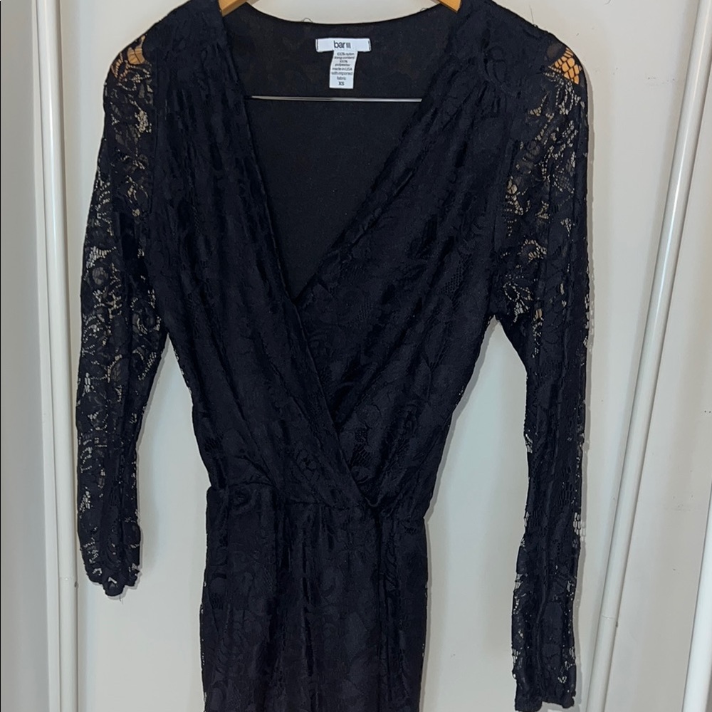 Black Lace Wrap Dress
